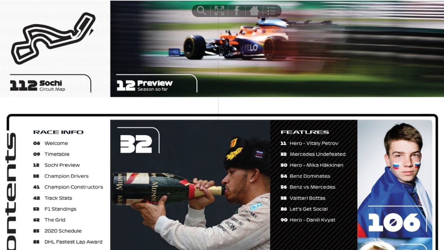 RUSSIAN GP free digital race programme Formula 1